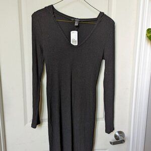Hooded Ribbed Knit Dress